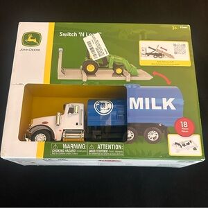 John Deere Blue and White Milk Truck Toy